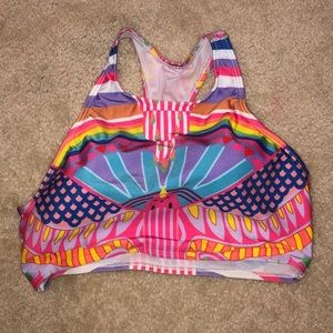 Bright colorful bikini top